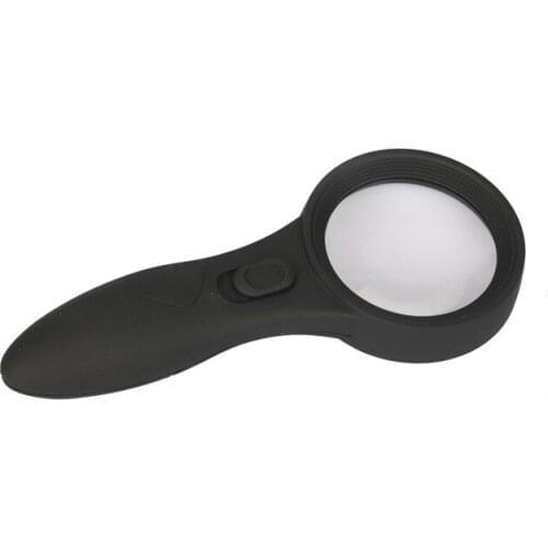 Portable Handheld Reading Magnifying Glass with 6 LED Lights Round Magnifying Glass 5X High Magnification Magnifying Glass