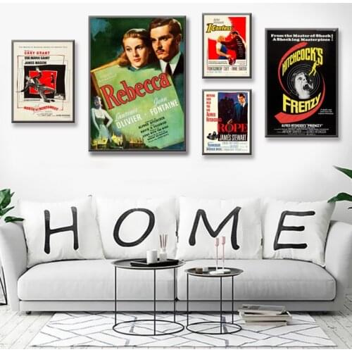 REBECCA (1940) Story Hitchcock Classic Movie Old Film Retro Vintage Poster Canvas Painting DIY Wall Paper Home Decor Gift