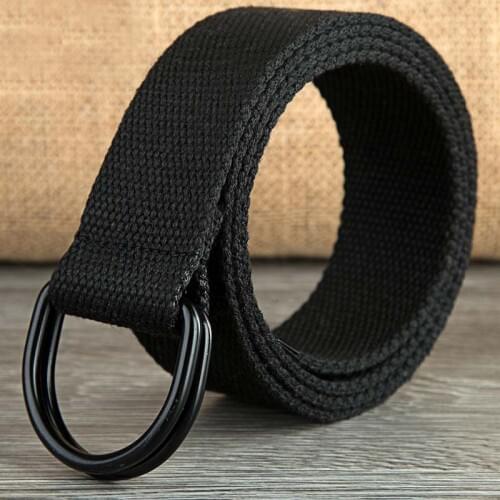 New Fashion Unisex Men Women Canvas Belt Metal Ring D02929 Army Military Combat Woven Tactical Buckle