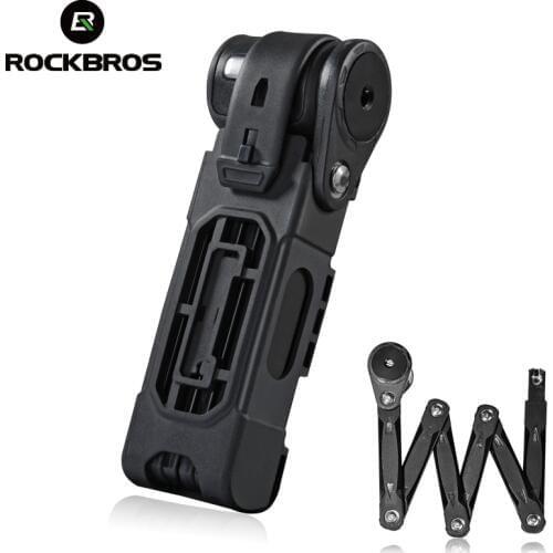 ROCKBROS Cycling Bicycle Folding Lock Anti Theft Chain Cable Lock Bike Padlock High Security Drill Resistant Bicycle Accessories