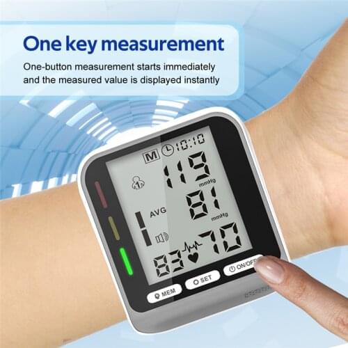 LCD Display Blood Pressure Monitors Wrist Health Cuff Sphygmomanometers Household Digital Tonometer Portable Tensiometer
