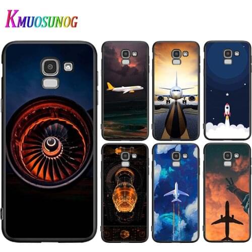 Airplane At The Sunrise For Samsung Galaxy J2 J3 J4 Core J5 J6 J7 J8 Prime duo Plus 2018 2017 2016 Silicone Phone Case