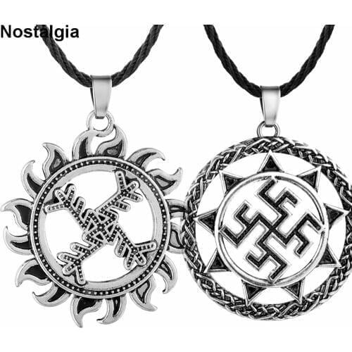 Slavic Wheel Dukhobor Amulet Viking Runes Amulet And Talisman Jewelry Slavic Pendant Necklace