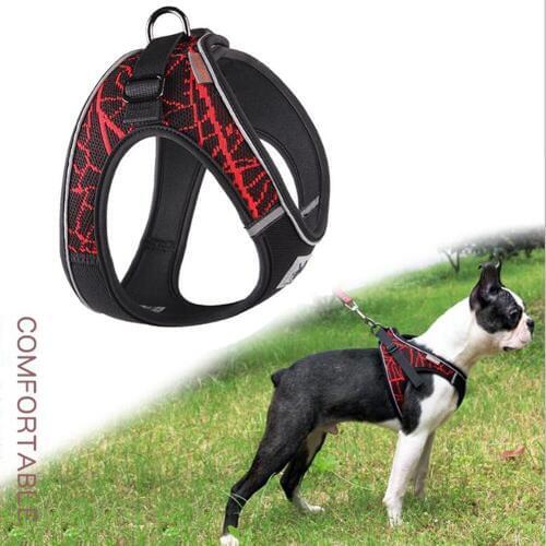 Dog Harness Reflective No Pull Choke Free Pet Harness for Small Medium Dogs Breathable Padded Harness Vest for Bulldog Chihuahua