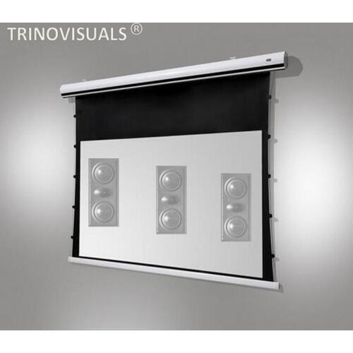 T1TSW,16:10 Homecinema 4K/3D Tensioned Electric Projection Screen Acoustically Transparent Projector Screens Sound Through