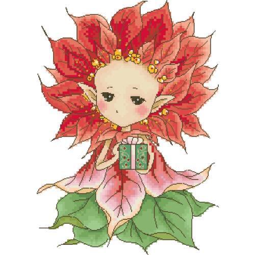 Tt Mouse avatar Counted Cross Stitch Kit Cross stitch RS cotton with cross stitch A Poinsettia Elf