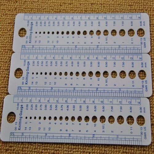 High Quality UK US Canada Sizes Knitting Needle Gauge Inch Sewing Ruler Tool CM 2-10mm Sizer Measure Sewing Tools
