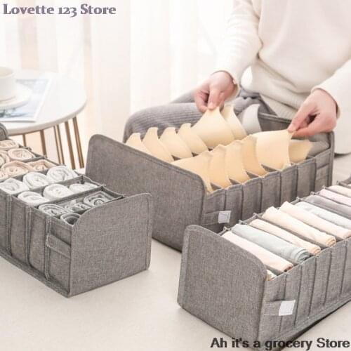 New Underwear Storage Box Socks Bra Underpants Foldable Divider Drawer Closet Organizer Household Clothes Storage Sorting Tools