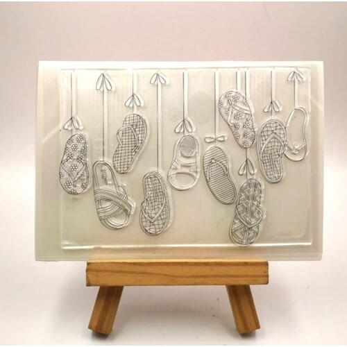 ZFPARTY Summer Flip Flops Transparent Clear Silicone Stamp/Seal for DIY scrapbooking/photo album Decorative clear stamp sheets