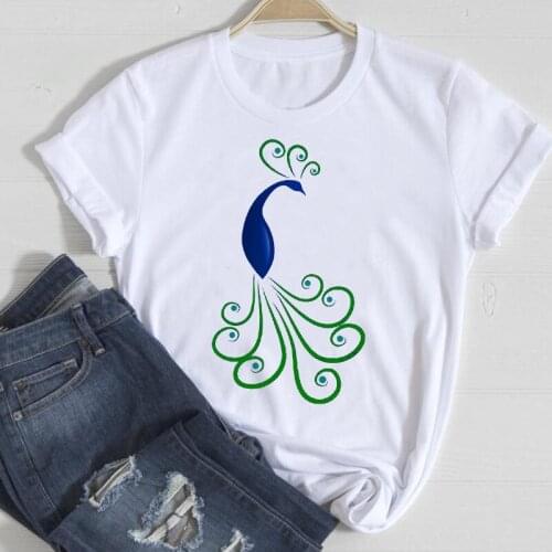 T-shirts Women Elegant Cartoon Printing Lady Print Female Tee T-Shirt Love Spring Summer Clothes Graphic Tshirt Top