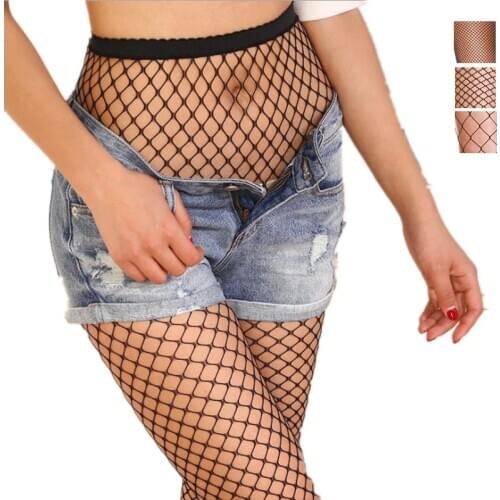 Women Sexy Pantyhose Multicolor Fishnet Stockings Colored Mesh Fish Nets Tights Seamless Nylon Dance Collant Panty Plus Size