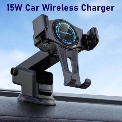 15W Car Wireless Charger Touch Control Qi Wireless Charger in Car Air Vent Mount Holder Charging Charger for Iphone X 12 Samsung