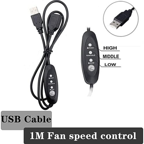 2pcs 1M 100cm PC Case Fan Speed Control USB Extension Cable with Switch cord Fan Controller-Regulation Equipment