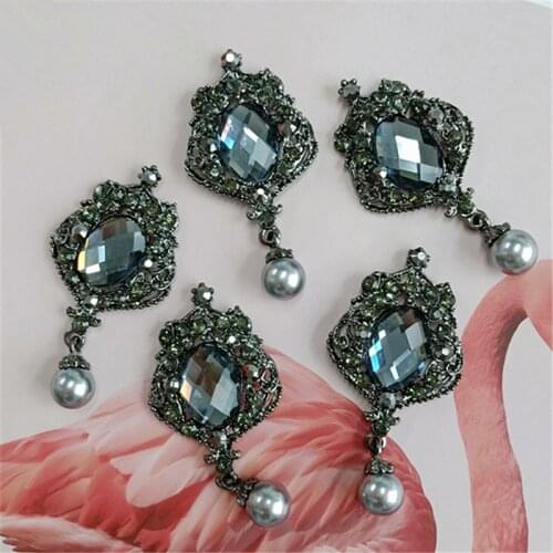 2 pcs/lot Alloy Smooth Rhinestone Jewelry Clothing Diy Brooch Pearl Pendant Water Drop Drill Handmade for Lady Best Gift