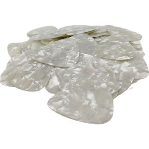 200pcs/batch 0.46MM/0.71MM/1.0MM Pearl White Guitar Picks Blank White Pearloid Celluloid Guitar Pelctrum