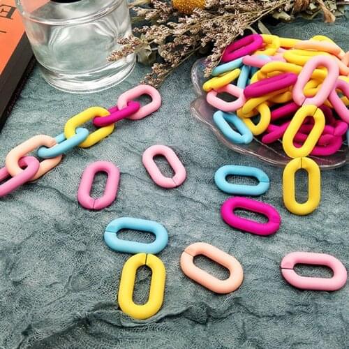 30pcs/lot 19*31mm Color Acrylic Buckle Beads DIY Glasses Chains Mask Chains Earrings Necklace Mobile Chains Accessories N223