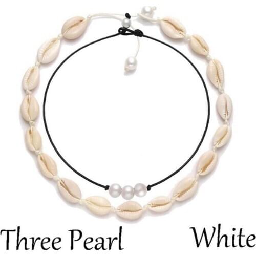 4pcs/set Bohemian Shell Necklace Tropical Hawaiian Beach Shell Surfer Choker Necklace Set Jewelry Mens Womens