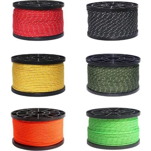 55 Yard Nylon Reflective Guyline Tent Tarp Rope Cord Hiking Accessories 3mm
