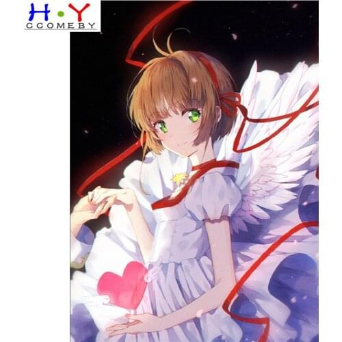 5D diy Diamond Painting cartoon Japan Anime Cardinal Sakura Beautiful girl Diamond Embroidery Cross Stitch Mosaic decoration gif