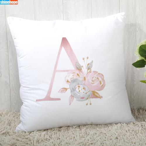 English Alphabet Pillow Cover Customize Flower Art Pillowcase Modern Home Decorative Pillow Case For Living Room A2020.7.2