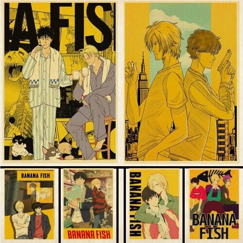 Banana fish 02 Poster Kraft Paper Art Printed Retro Posters Home /Room /Bar Decor Wall Stickers