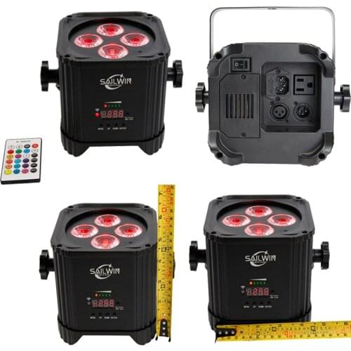 DMX Battery Wireless Remote LED Weeding UPLIGHT 4X18W 6in1 RGBAW UV LED Stage Light for Disco Moving Head Party Event
