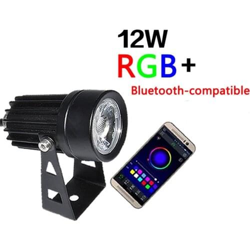 12W LED Wireless Bluetooth-compatible Spotlights RGB color Landscape decoration Light for tree and home 220V 110V