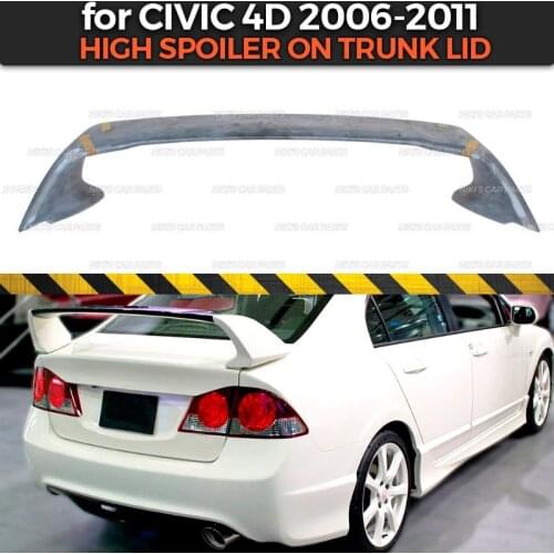 Spoiler case for Honda Civic 4D 2006-2011 ABS plastic special high aero wing dynamic molding decoration car styling tuning
