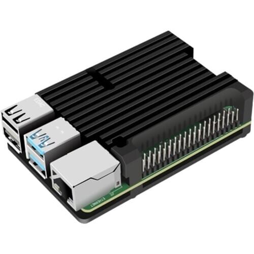 For Raspberry Pi 4 Model B Aluminum Case, Passive Cooling Aluminum Alloy Protective Shell Metal Enclosure for Raspberry Pi 4 Mod