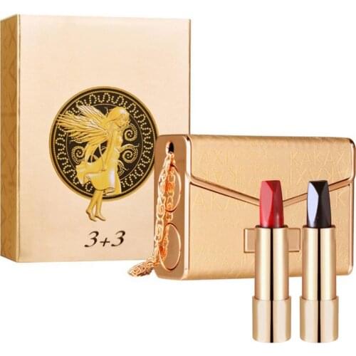 Double-tube Six-color Lipstick Long Lasting Easy To Use Lipstick Protable Matte Makeup Cosmetics Magic Beauty Lipstick Tube