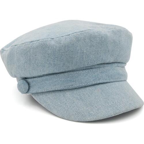 Navy Hats For Women Black Navy Caps With Button Fashion Comfortable Warm Casual Retro Sailor Flat Spring And Antumn Caps Female