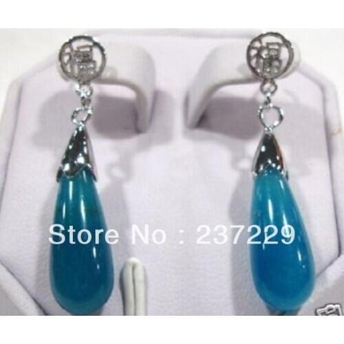 Fashion natural blue JADE earrings