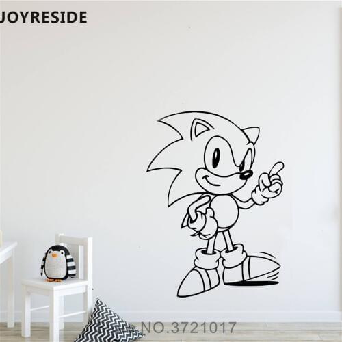 JOYRESIDE Game Character Wall Decal Cartoon Sonic Wall Sticker Cute Vinyl Decor Home Kids Bedroom Decor Interior Design A868