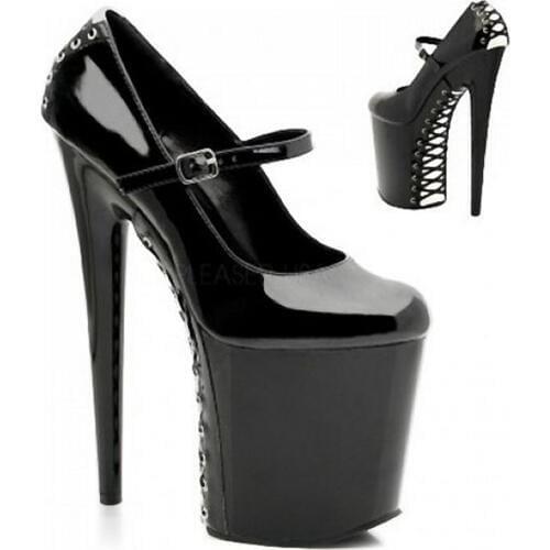 LAIJIANJINXIA Spring New Womens Dress Shoes Sexy Womens Pole Dance Shoes Cross Bandage 20cm High Heels Dance Pumps Shoes