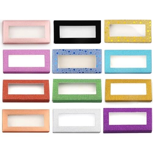 Wholesale 50pcs eyelash Packing box blank eyelashes package Multicolor paper box Eyelashes customized flash packing box