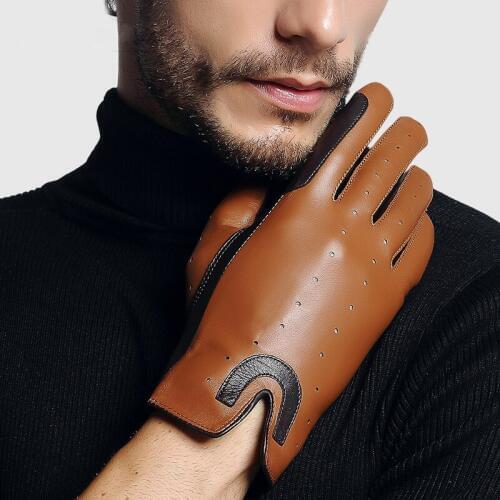 Mans Gloves High Quality Sheepskin Horse Riding Gloves Breathable Unlined Knight Equestrian Gloves Male TE0712
