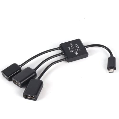 Rechargeable Micro USB Hub OTG Connector Spliter Power Charging Cable For Smart phone Computer Tablet PC Data Wire