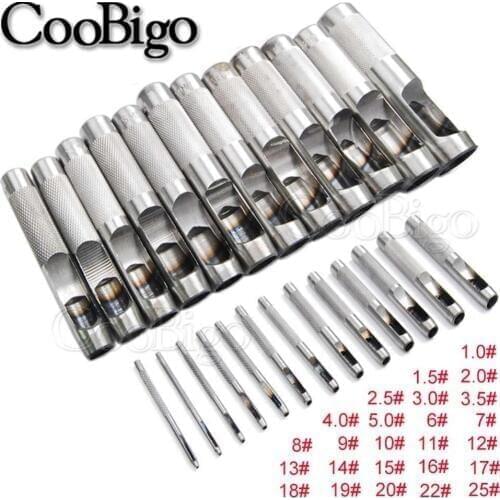 1pcs 25 Size Hollow Punches Metal Punch Tools Leather craft Set Belt Punch for Canvas Clothes Round Punching 1.0mm to 25mm