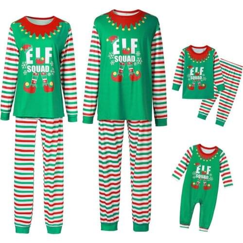 Autumn and Winter New Family Matching Clothing Christmas Letter Printing Interesting Home Service Pajamas Parent-child Clothing