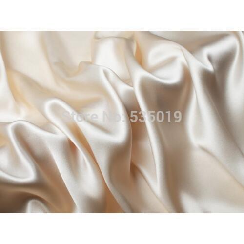 2018 New Fashion silk fabric 100% mulberry silk 22mm meters heavy silk crepe satin Dresses clothes trousers bedding fabrics