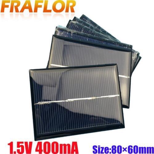0.65W 1.5V 80*60*3mm Solar Cell Polycrystalline Epoxy Resin Encapsulated Solar Panel for DIY Education Study Battery Charger