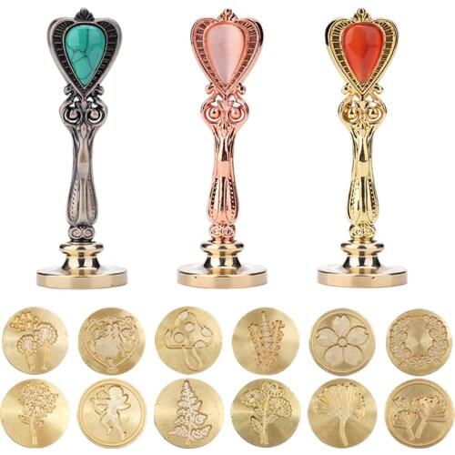 Retro Wax Seal Stamp Seal Korea Sealing Wax Stamp Clear Pattern For Wedding Invitation Gift Cards Scrapbooking Material Y21