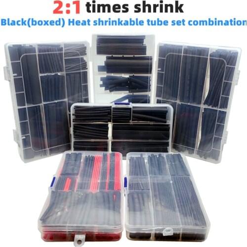 127/150/385/625pcs heat shrink tube 2:1 household electronics DIY insulated data cable protective cover cable wire joint repair