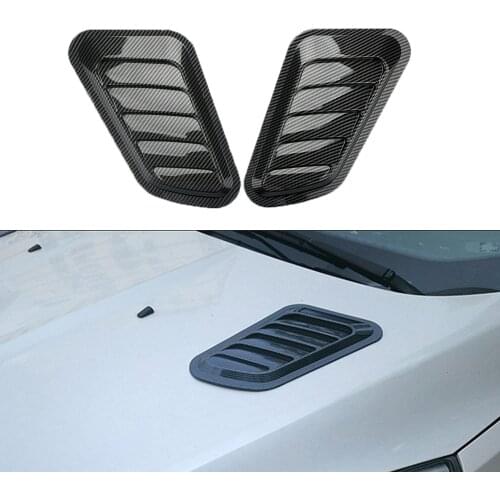 Universal Car Decorative Sticker Bonnet Air Flow Intake Scoop Front Engine Vent Cover ABS Glossy Black Car Tuning Parts 2PCS