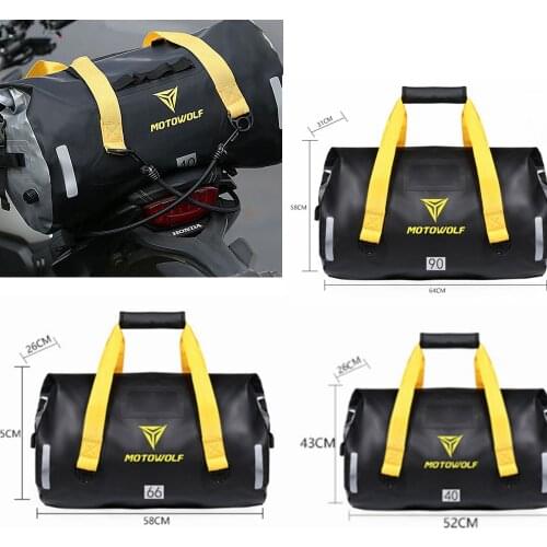 Motorcycle Waterproof Tail Bag Travel OutdoorDry Luggage Roll Pack Bag 40/66/90L Motorbike Luggage Backpack Motorcycle Seat Bags