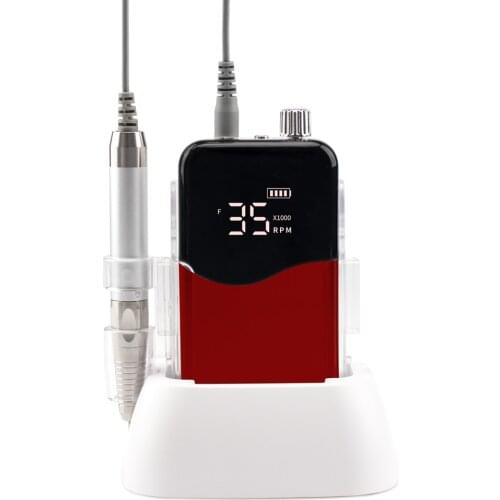 Wave Desktop Cordless Base Brushless Nail Drill Machine 35000rpm Drill Electric for Manicure Pedicure Rechargeable Battery