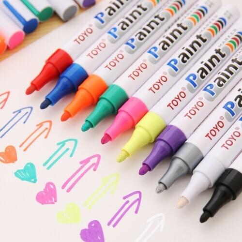 1pcs waterproof color markers durable white markers pneumatic markers rubber fabric metal paint permanent face paint marker pen