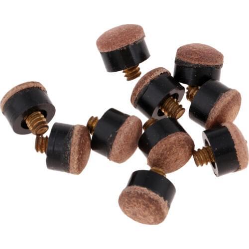 10pcs10/11/13mm Screw-On Pool Cue Tips for Hard Tips Replacement Club Billiards Accessories