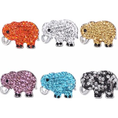 10PCS Snap Jewelry "Elephant" Snap button Fit Snap Button Bracelet and Pendant Rhinestone Delicate LSSN015*10