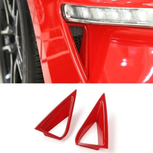 2Pcs/set Car Front Daytime Running Lights Lamp Frame Bezel Trim Stickers For Ford Mustang 2018+ Exterior Car Styling Moldings